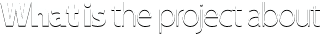 What is the project about